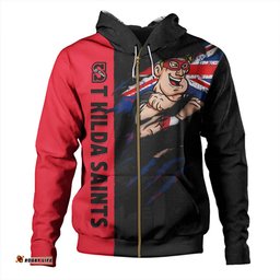 Amazing Aussie St Kilda Burning Passion Of Power Scratch Style Hoodie
