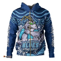 Amazing Aussie New South Wales Blues Aboriginal Inspired Tough Fan Rugby For Life Hoodie