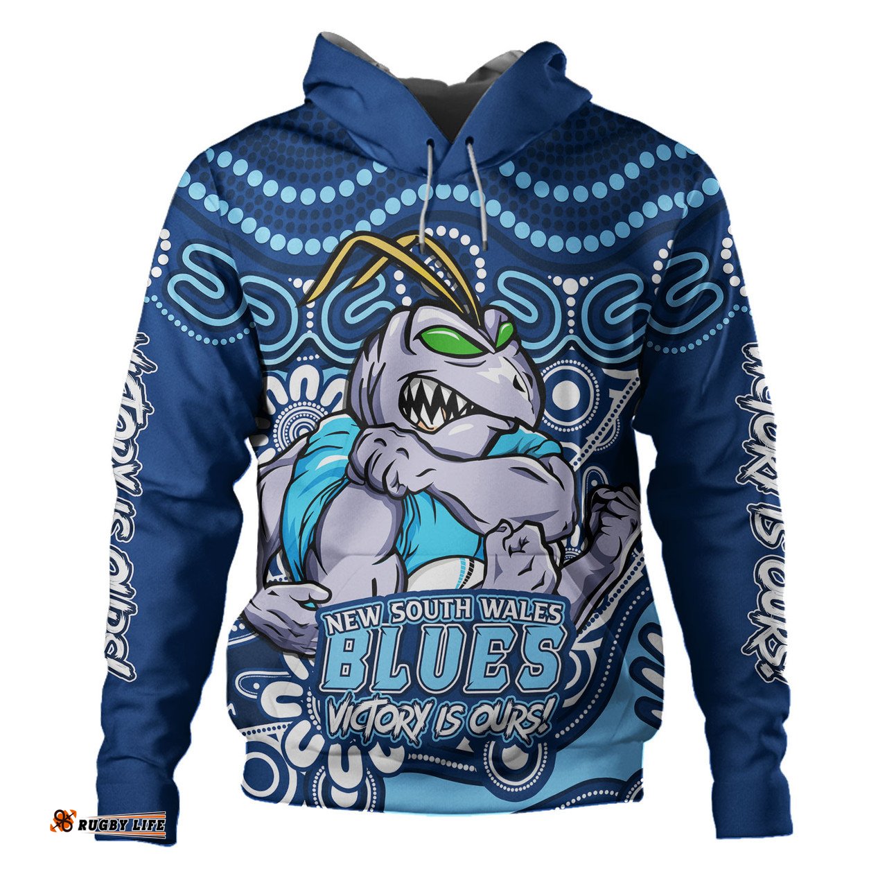 Amazing Aussie New South Wales Blues Aboriginal Inspired Tough Fan Rugby For Life Hoodie