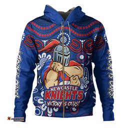 Amazing Aussie Newcastle Knights Aboriginal Inspired Tough Fan Rugby For Life Hoodie