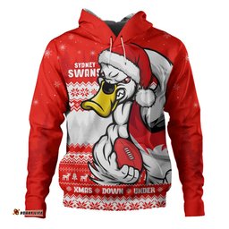 Amazing Aussie Sydney Swans Merry Christmas Down Under Footy Power Style Hoodie