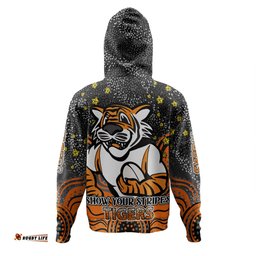 Amazing Aussie Wests Tigers Custom Custom With Aboriginal Inspired Style Of Dot Painting Patterns Hoodie