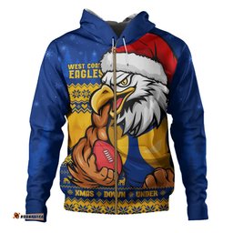 Amazing Aussie West Coast Eagles Merry Christmas Down Under Footy Power Style Hoodie