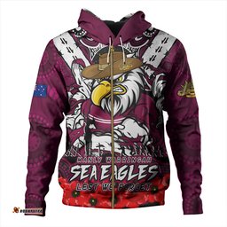 Amazing Aussie Manly Warringah Sea Eagles Ripped Legacy Of The Game The ANZAC Spirit Lives On Hoodie
