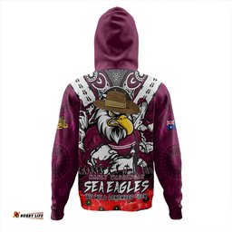Amazing Aussie Manly Warringah Sea Eagles Ripped Legacy Of The Game The ANZAC Spirit Lives On Hoodie