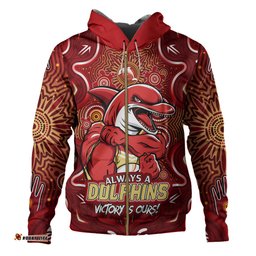 Amazing Aussie Redcliffe Dolphins Aboriginal Pattern Inspired Victory Is Ours Hoodie