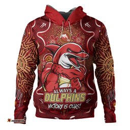 Amazing Aussie Redcliffe Dolphins Aboriginal Pattern Inspired Victory Is Ours Hoodie