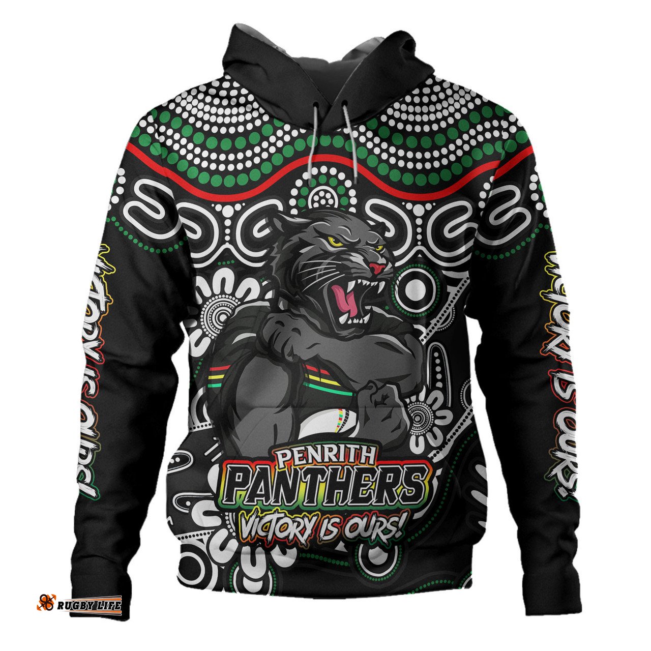 Amazing Aussie Penrith Panthers Aboriginal Inspired Tough Fan Rugby For Life Hoodie