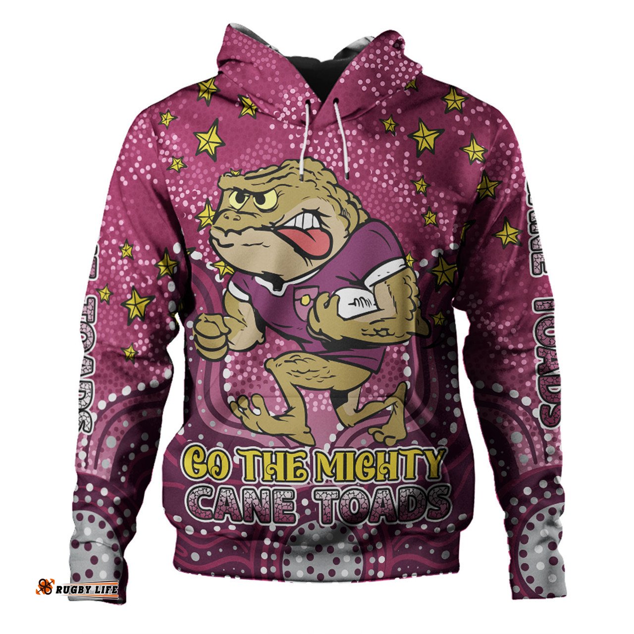 Amazing Aussie Queensland Cane Toads Custom Custom With Aboriginal Inspired Style Of Dot Painting Patterns Hoodie