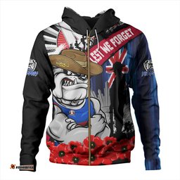 Amazing Aussie Western Bulldogs Anzac Day Honor United In Spirit Hoodie