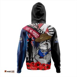 Amazing Aussie Western Bulldogs Anzac Day Honor United In Spirit Hoodie