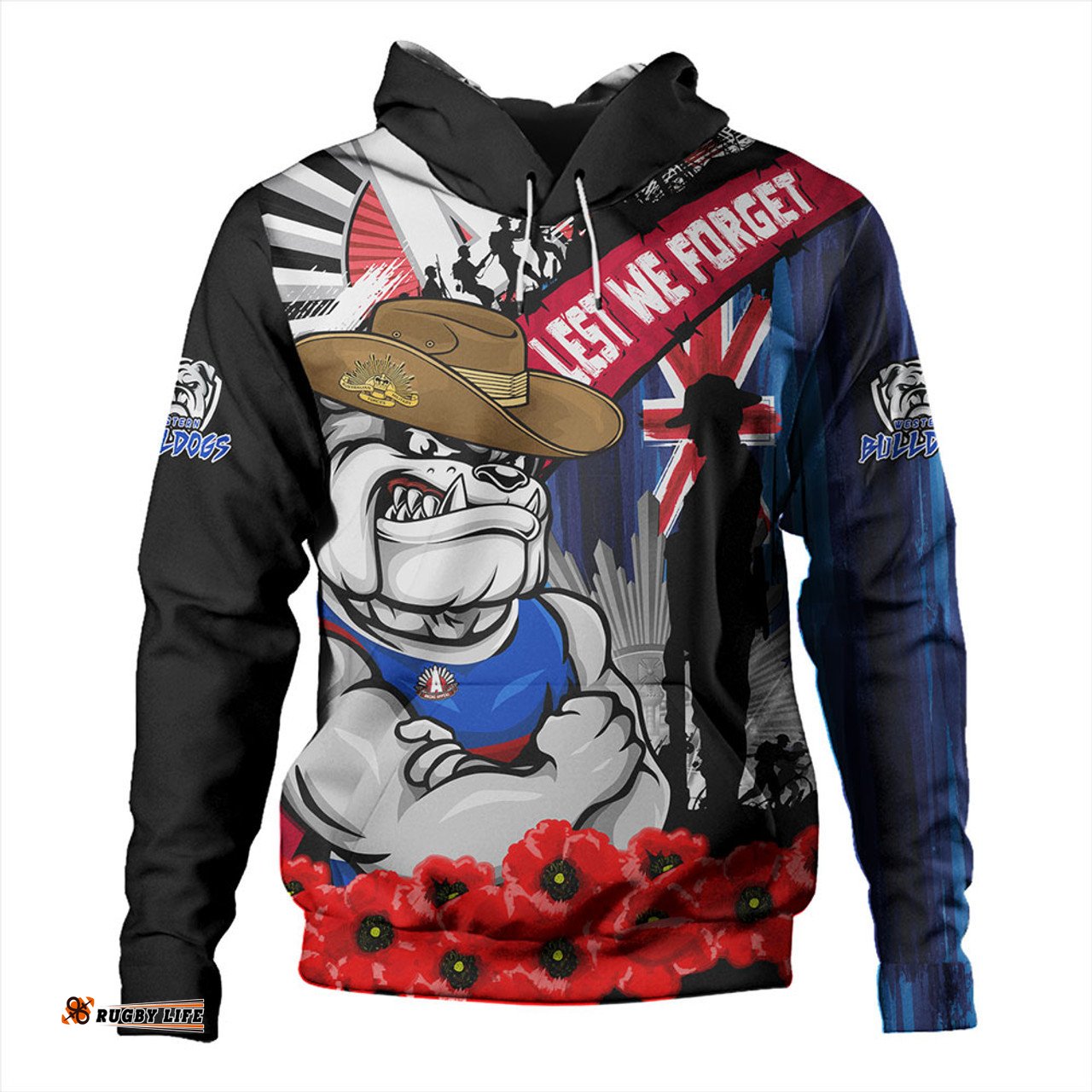 Amazing Aussie Western Bulldogs Anzac Day Honor United In Spirit Hoodie