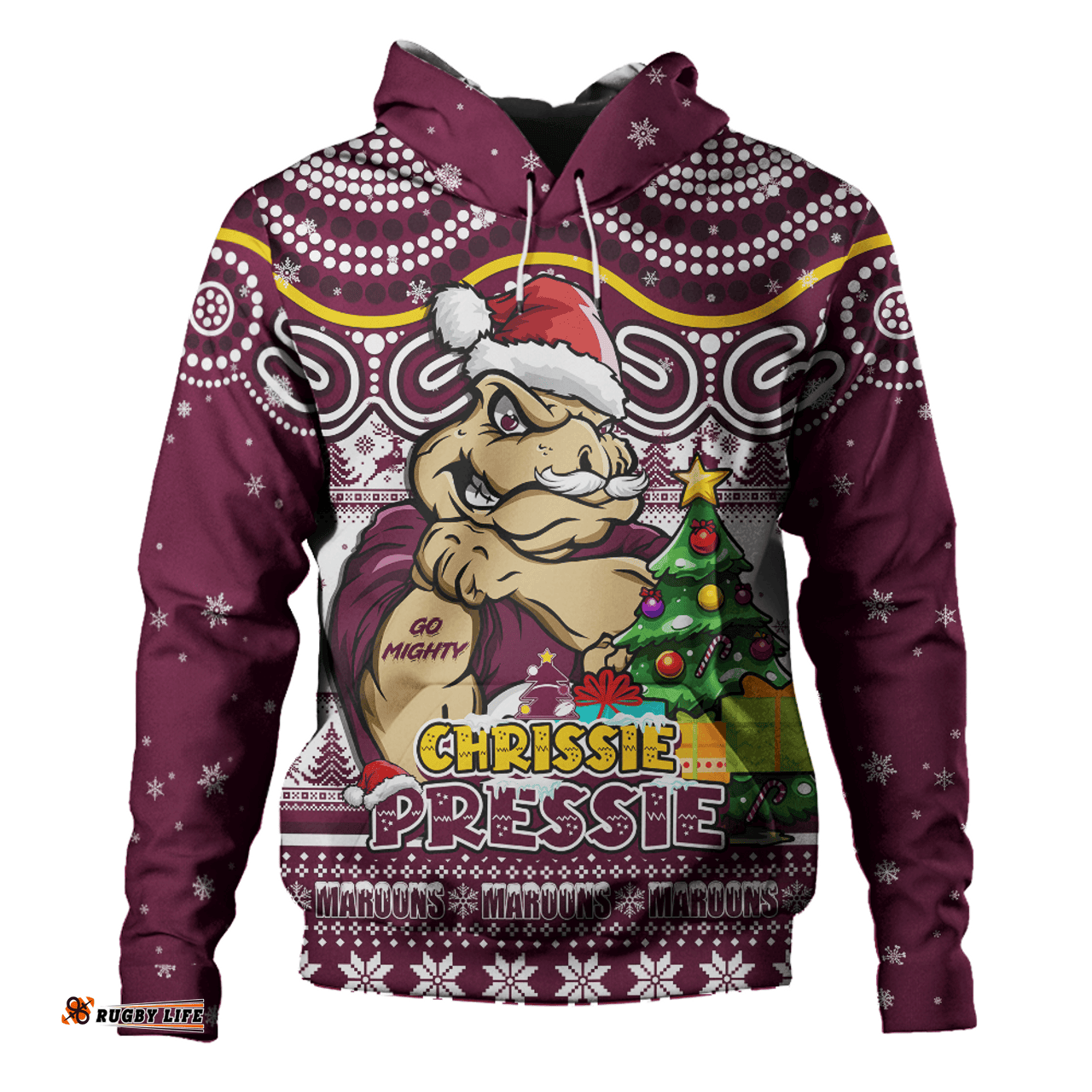 Amazing Aussie Queensland Maroons Aussie Ugly Christmas For Die Hard Fan Supporters Hoodie