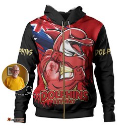 Amazing Aussie Redcliffe Dolphins Heart Of A Fighter Tough And Fearless Hoodie
