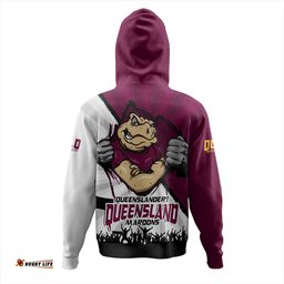 Amazing Aussie Queensland Maroons Origin Battleground Maroons Unleashed Hoodie