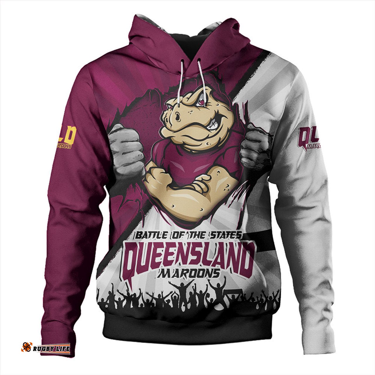 Amazing Aussie Queensland Maroons Origin Battleground Maroons Unleashed Hoodie