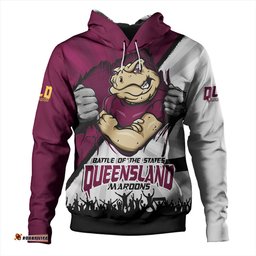 Amazing Aussie Queensland Maroons Origin Battleground Maroons Unleashed Hoodie