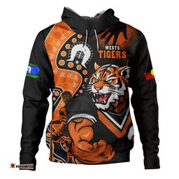 Amazing Aussie Wests Tigers NAIDOC Indigenous Warrior Spirit Hoodie