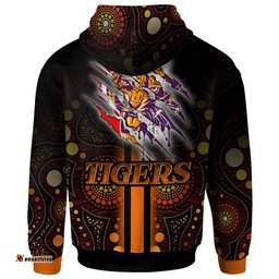 Amazing Aussie Wests Tigers Custom Wests Tigers Claw Aboriginal Inspired Indigenous Sport Style Hoodie