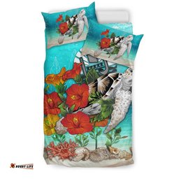 Tahiti Bedding Set - Ocean Turtle Hibiscus A24