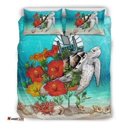 Tahiti Bedding Set - Ocean Turtle Hibiscus A24