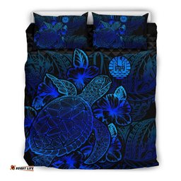 Polynesian Bedding Set - Tahiti Duvet Cover Set Blue Color - BN39