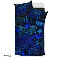 Polynesian Bedding Set - Tahiti Duvet Cover Set Blue Color - BN39