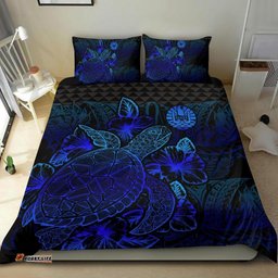 Polynesian Bedding Set - Tahiti Duvet Cover Set Blue Color - BN39