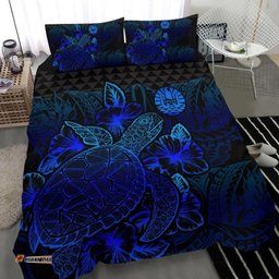 Polynesian Bedding Set - Tahiti Duvet Cover Set Blue Color - BN39