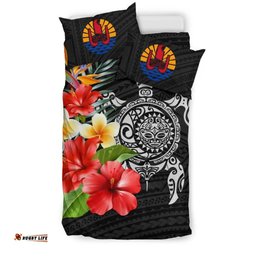 Tahiti Bedding Set - Polynesian Hibiscus And Plumeria A24