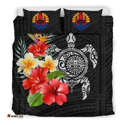 Tahiti Bedding Set - Polynesian Hibiscus And Plumeria A24