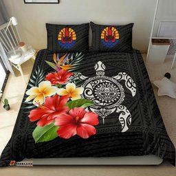 Tahiti Bedding Set - Polynesian Hibiscus And Plumeria A24