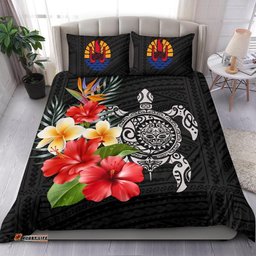 Tahiti Bedding Set - Polynesian Hibiscus And Plumeria A24