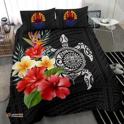 Tahiti Bedding Set - Polynesian Hibiscus And Plumeria A24