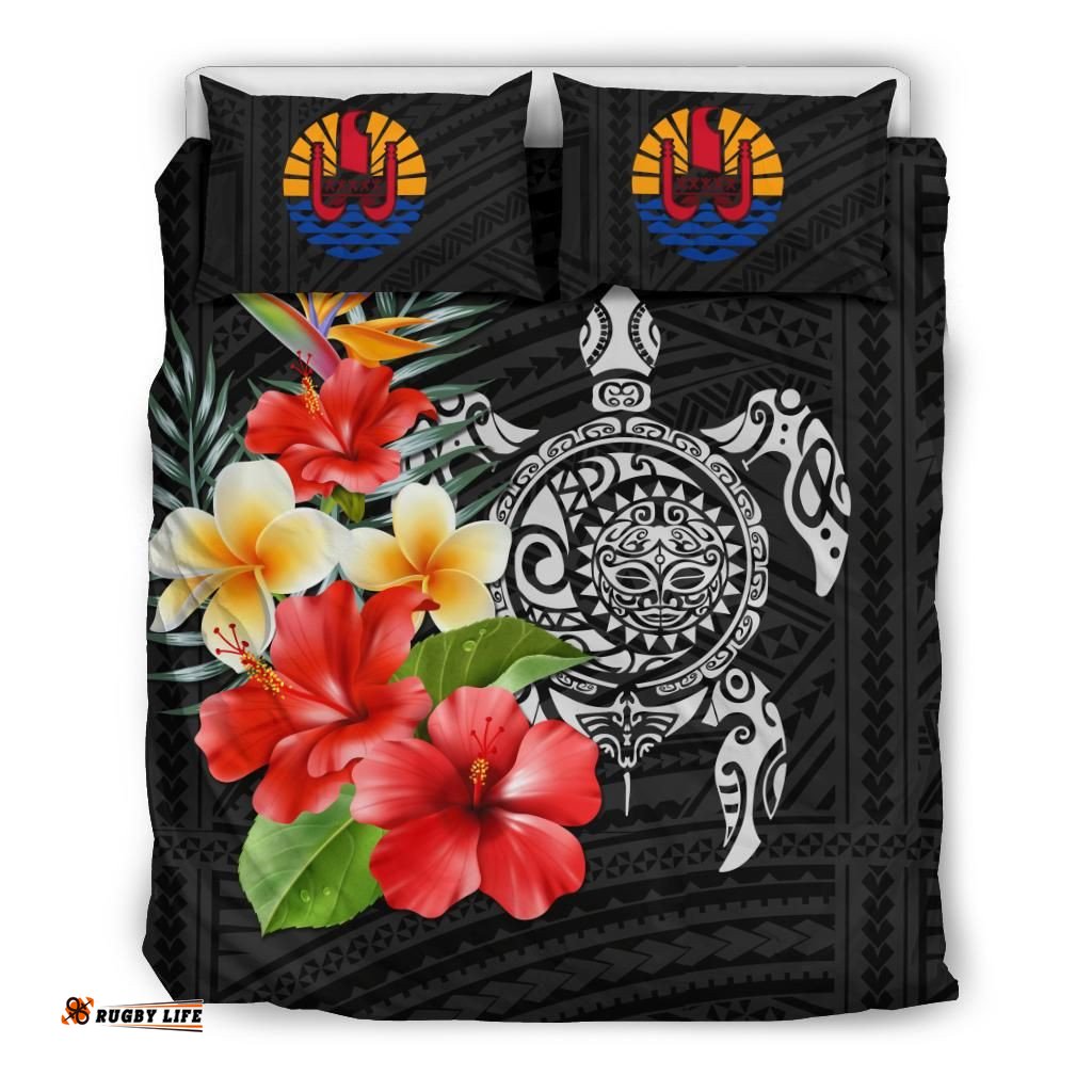 Tahiti Bedding Set - Polynesian Hibiscus And Plumeria A24