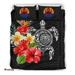 Tahiti Bedding Set - Polynesian Hibiscus And Plumeria A24