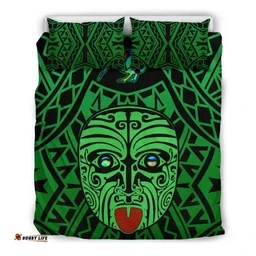 Integrity Maori Ta Moko Bedding Set Kiwi and Paua Green K13