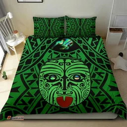 Integrity Maori Ta Moko Bedding Set Kiwi and Paua Green K13