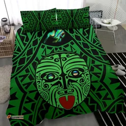 Integrity Maori Ta Moko Bedding Set Kiwi and Paua Green K13