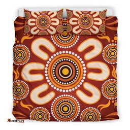 Aboriginal Bedding Set - Circle Flowers Patterns Ver02