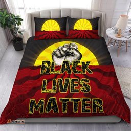 Bedding Set, Aboriginal Black Lives Matter Sun Dot Painting