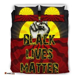 Bedding Set, Aboriginal Black Lives Matter Sun Dot Painting