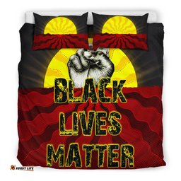 Bedding Set, Aboriginal Black Lives Matter Sun Dot Painting