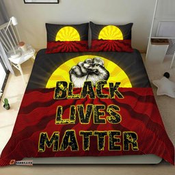 Bedding Set, Aboriginal Black Lives Matter Sun Dot Painting