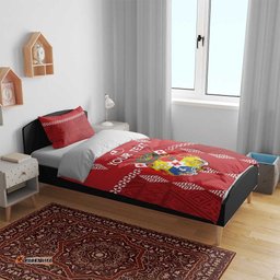 Custom Tonga Rugby 2024 Bedding Set Go Champions Ikale Tahi Ngatu Pattern