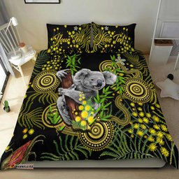 Custom Personalised Golden Wattle Bedding Set Australia Acacia Pycnantha Mix Aboriginal