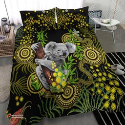 Custom Personalised Golden Wattle Bedding Set Australia Acacia Pycnantha Mix Aboriginal