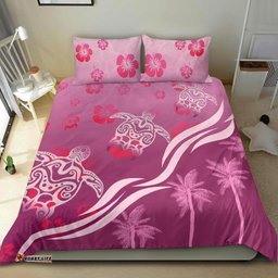 Pink Turtle Hibiscus Bedding Set