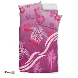 Pink Turtle Hibiscus Bedding Set