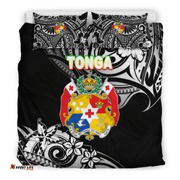 Mate Ma'a Tonga Rugby Bedding Set Polynesian Unique Vibes - Black